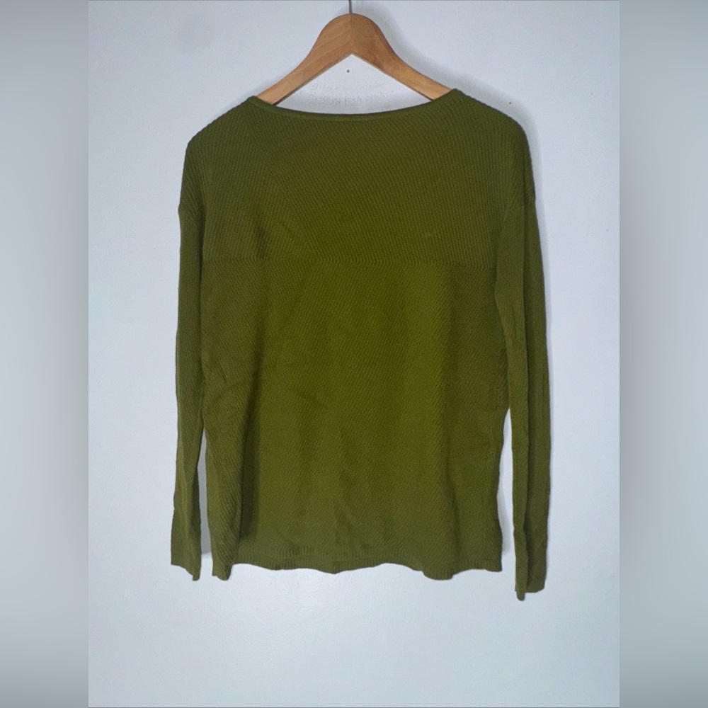 NWT J Jill XS Green Ribbed Cotton Blend Sweater - Picture 2 of 5